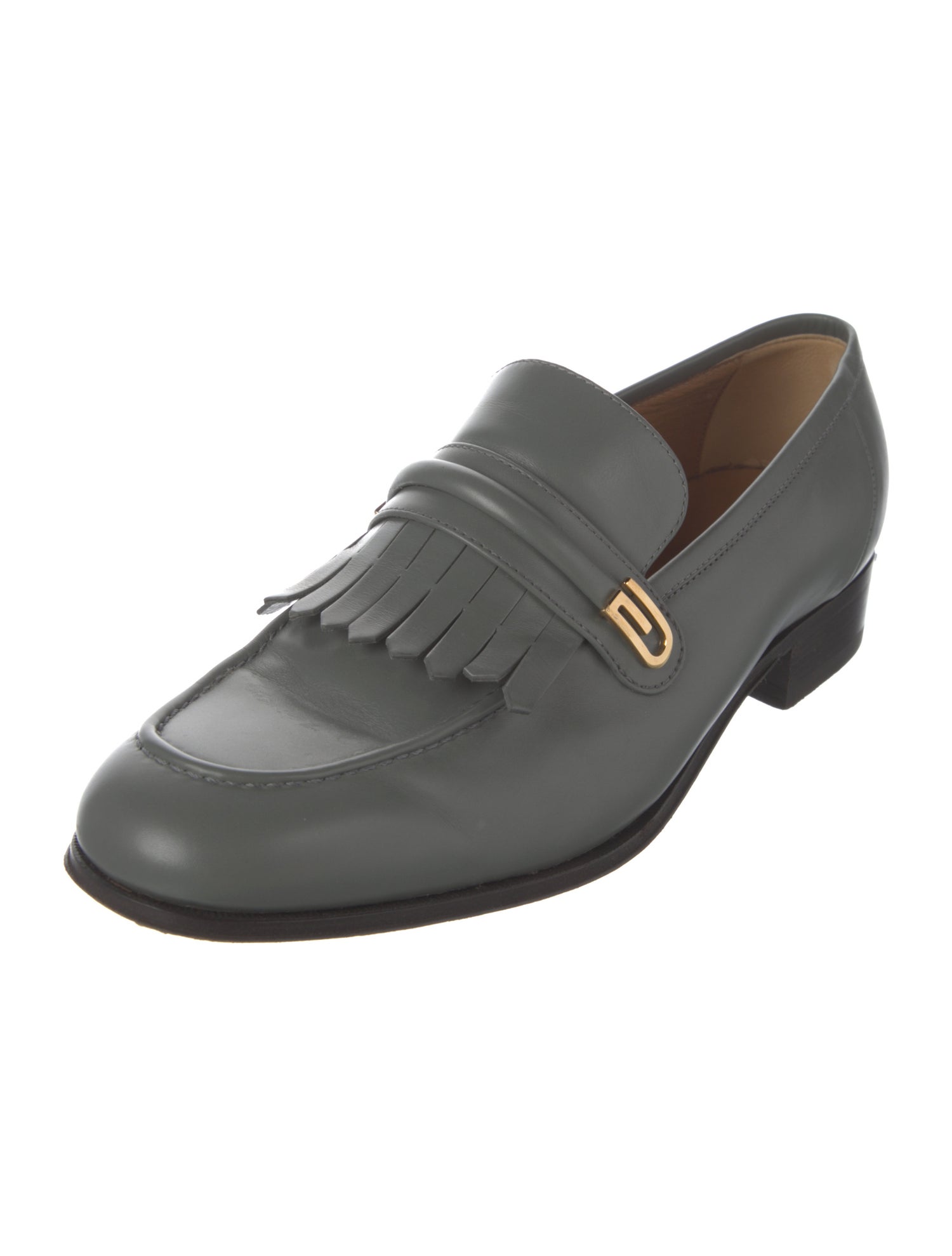 Gucci Interlocking G Logo Leather Loafers