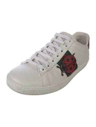 Gucci Web Accent Leather Sneakers