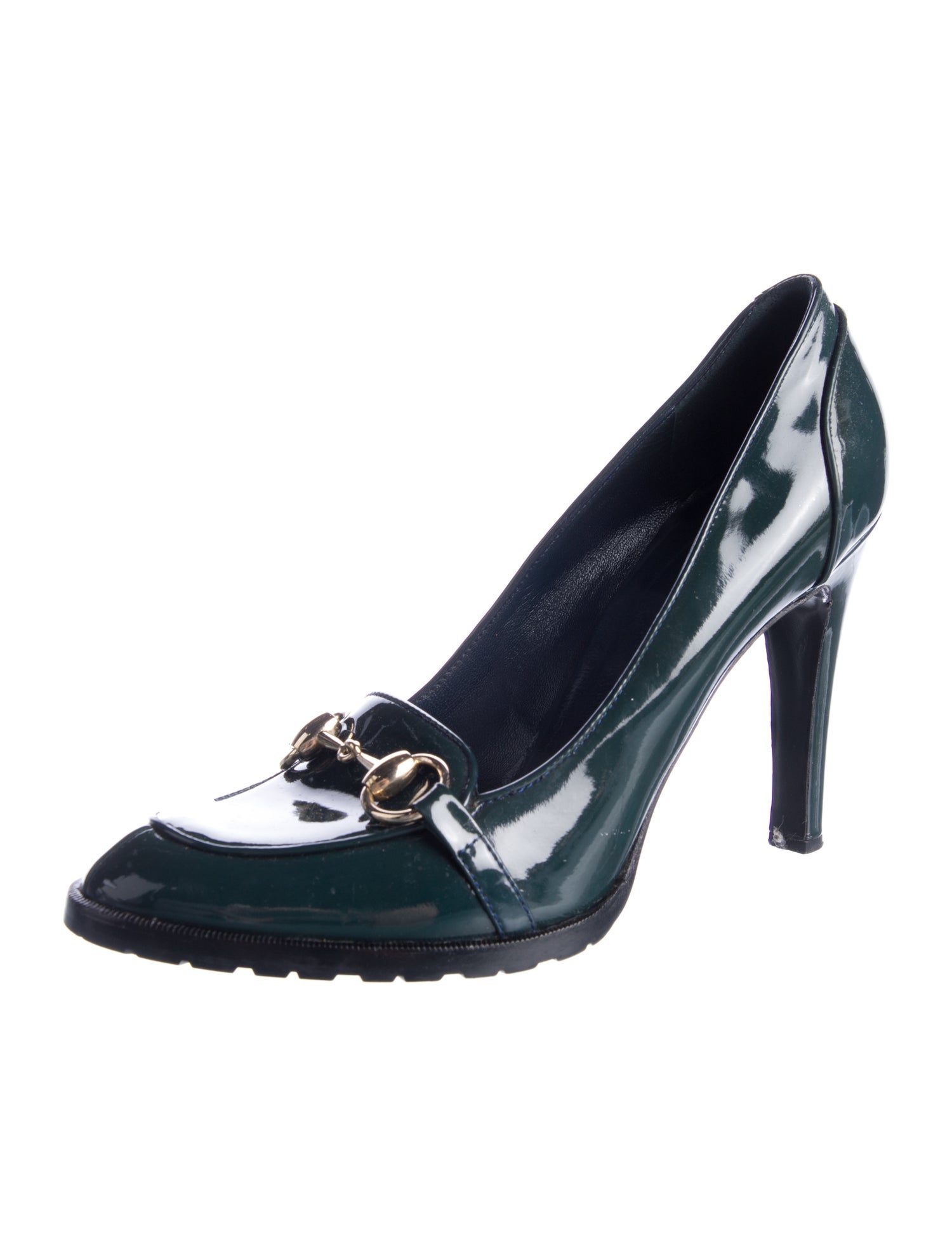 Gucci 1955 Horsebit Accent Patent Leather Pumps