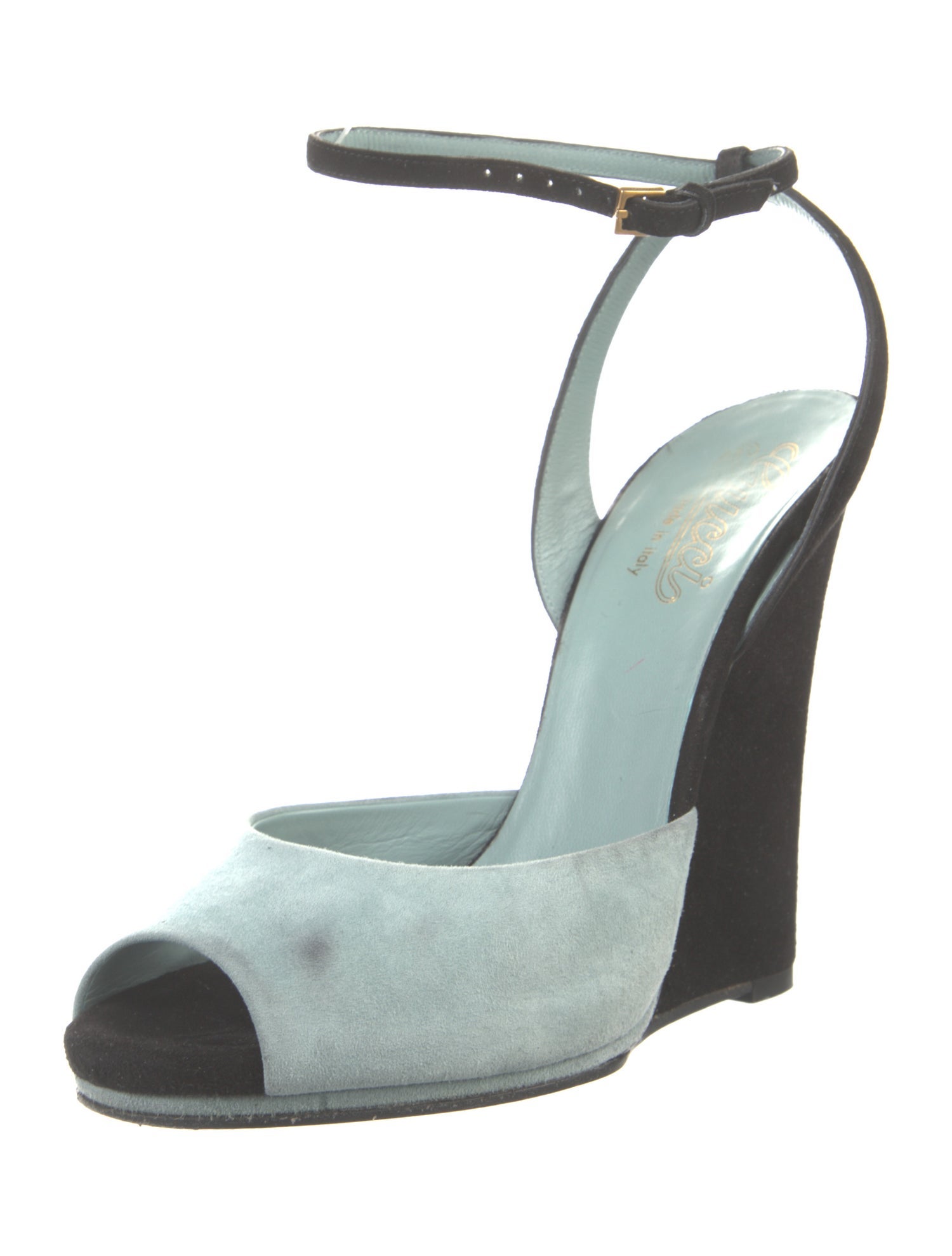 Gucci GG Supreme Suede D'Orsay Pumps