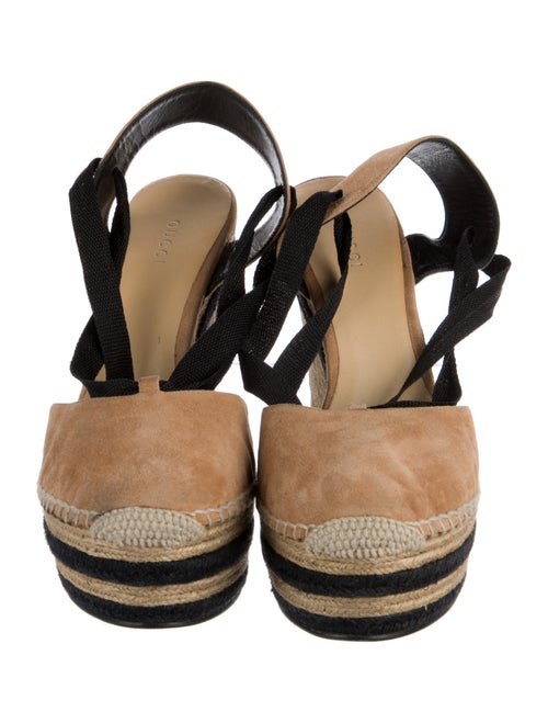 Gucci Suede Colorblock Pattern Slingback Pumps