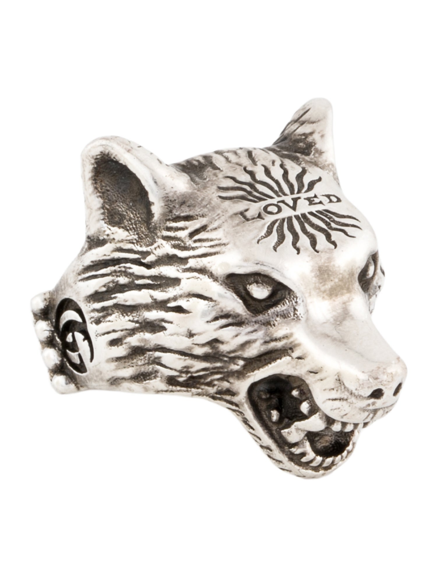 Gucci Anger Forest Wolf Head Cocktail Ring