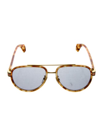 Gucci Sylvie Web Accent Aviator Sunglasses