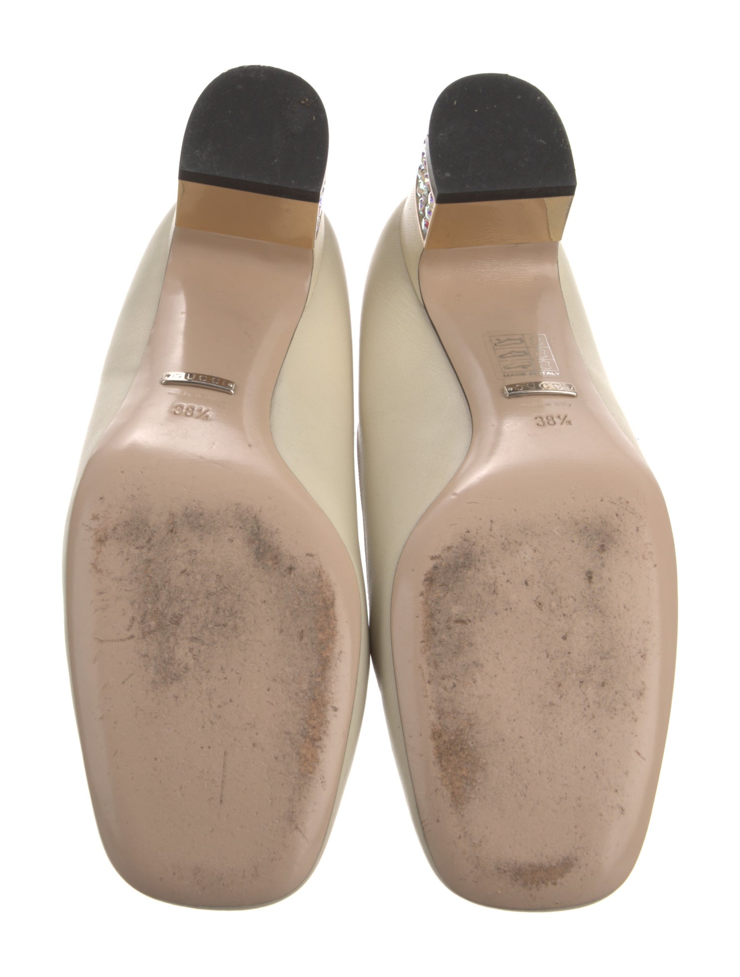 Gucci Leather Crystal Embellishments Pumps