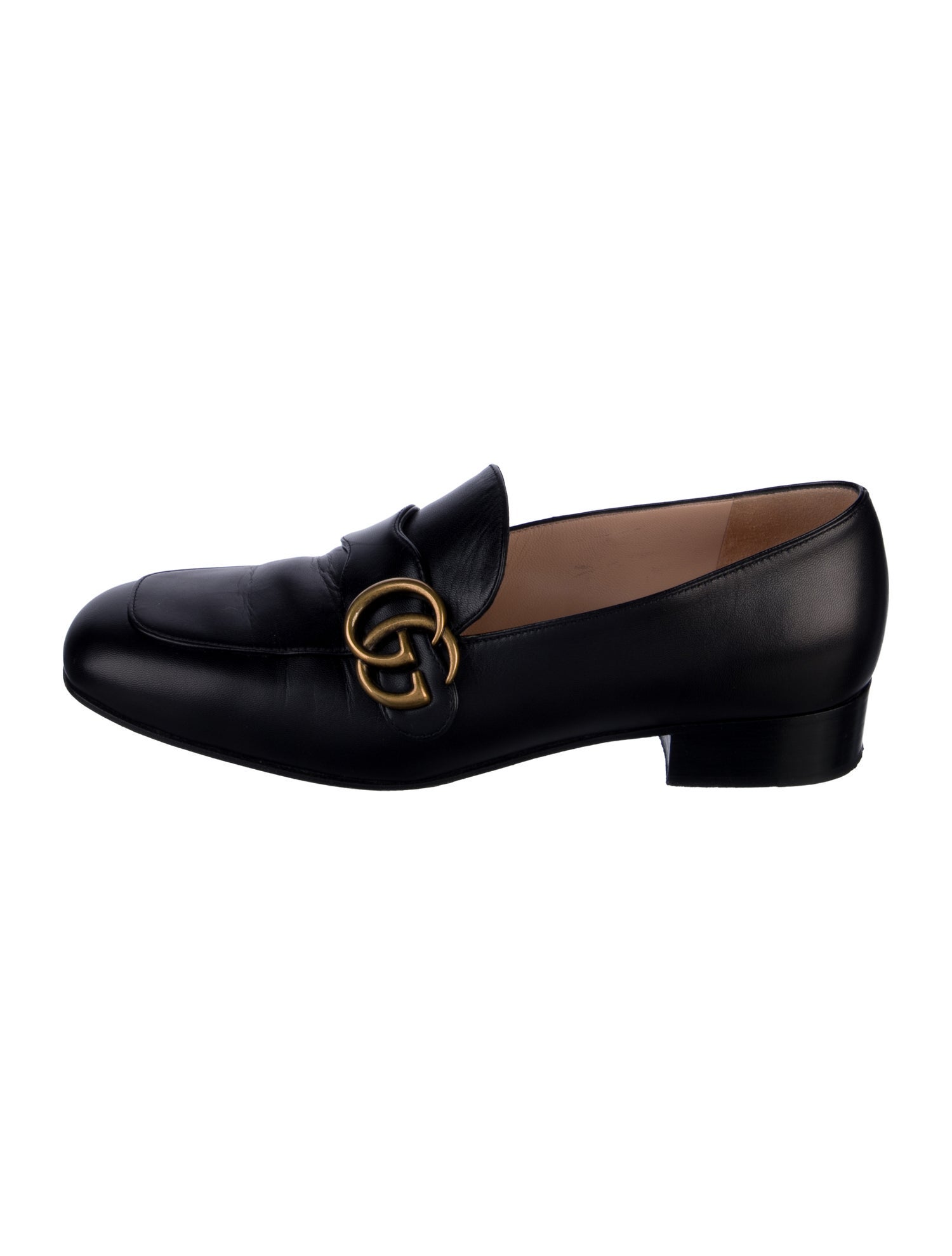 Gucci Double G Logo Leather Loafers