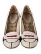 Gucci GG Canvas Leather Slingback Pumps