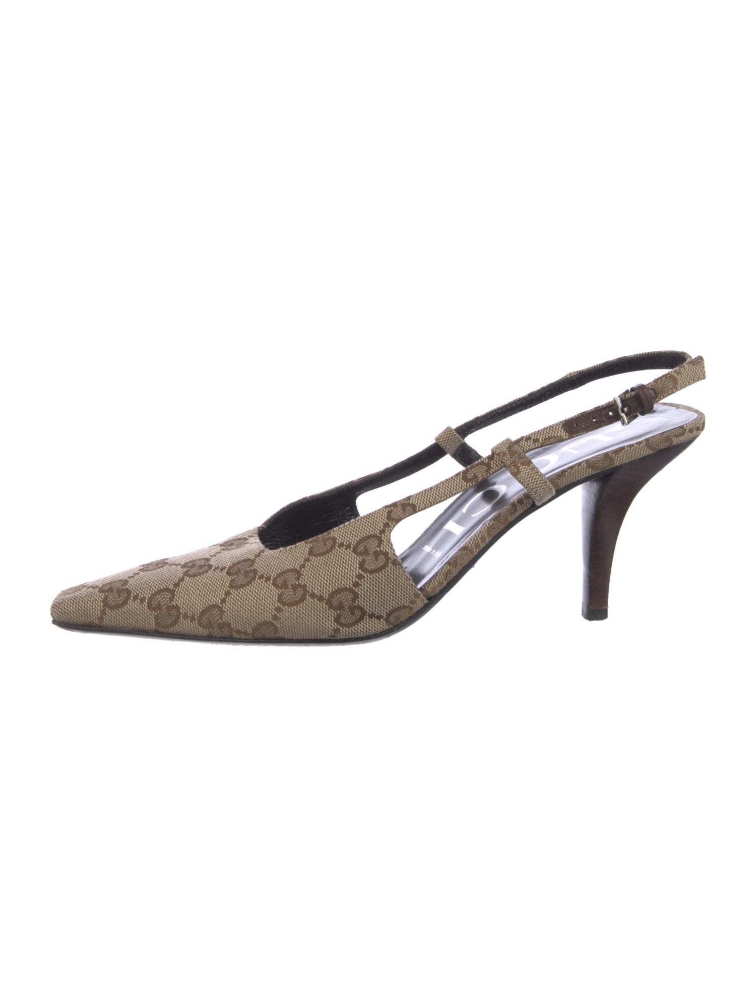 Gucci GG Canvas Canvas Slingback Pumps