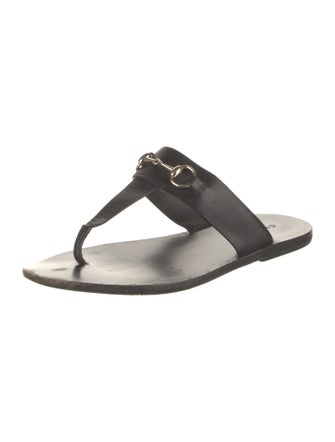 Gucci Horsebit Accent Leather Slides