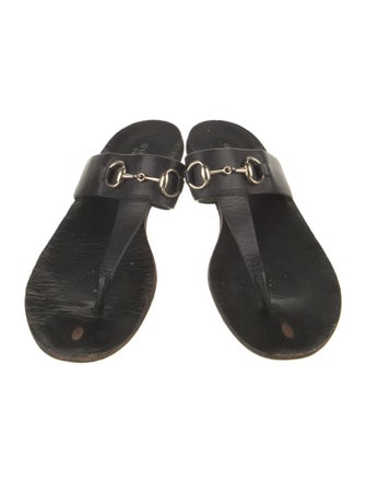 Gucci Horsebit Accent Leather Slides