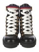 Gucci Sylvie Web Accent Leather Combat Boots