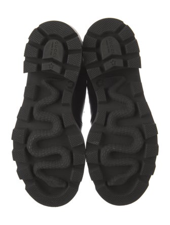 Gucci Sylvie Web Accent Leather Combat Boots