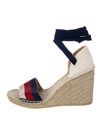 Gucci Sylvie Web Accent Canvas Espadrilles