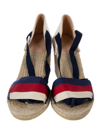 Gucci Sylvie Web Accent Canvas Espadrilles