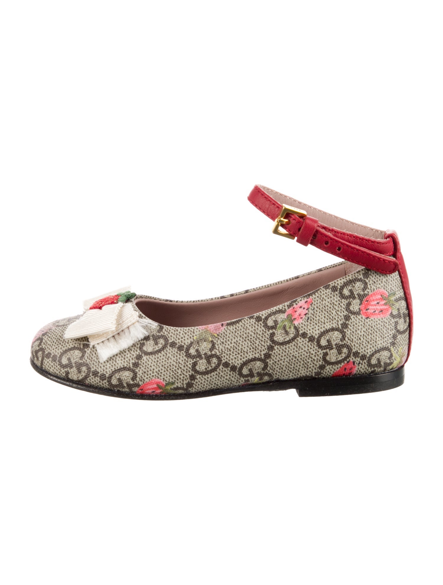 Gucci Girls' GG Coated Canvas Flats