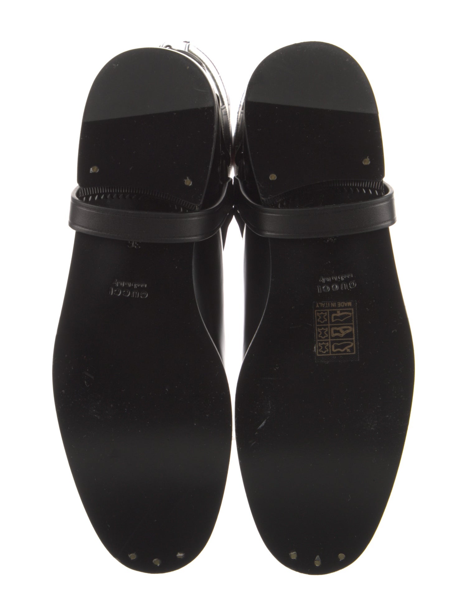 Gucci Web Accent Leather Riding Boots