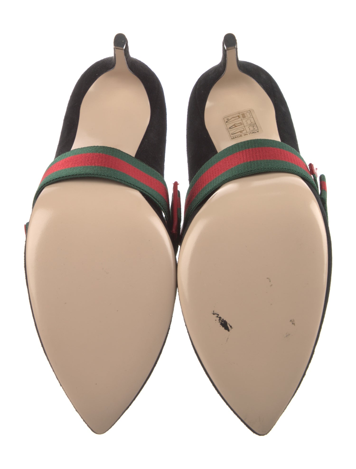 Gucci Web Accent Suede D'Orsay Pumps