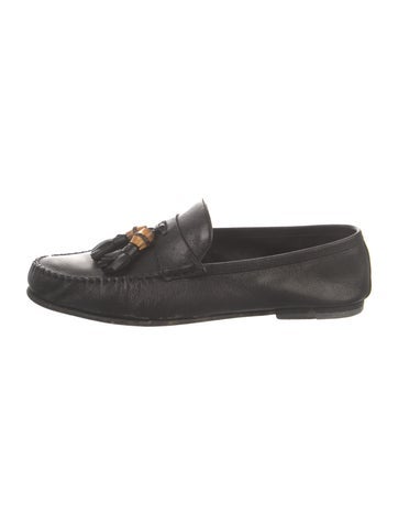 Gucci Loafers Bamboo Accent Leather Dress UK 7 | 7.5