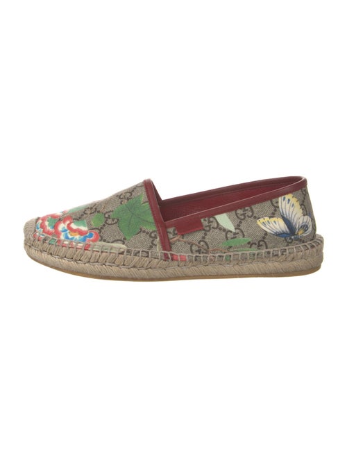 Gucci GG Supreme Leather Trim Embellishment Espadrilles