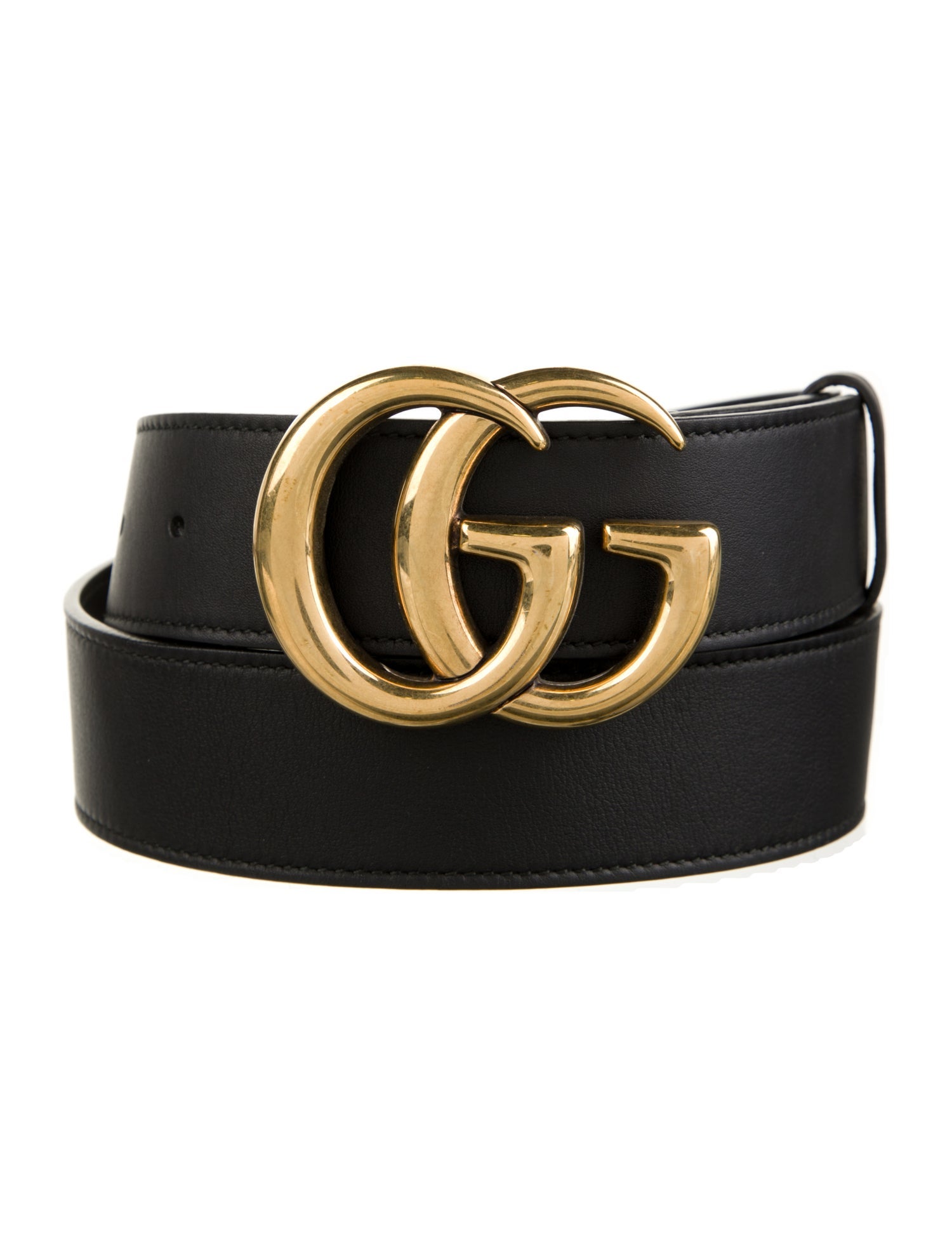 Gucci Double G Logo Leather Belt