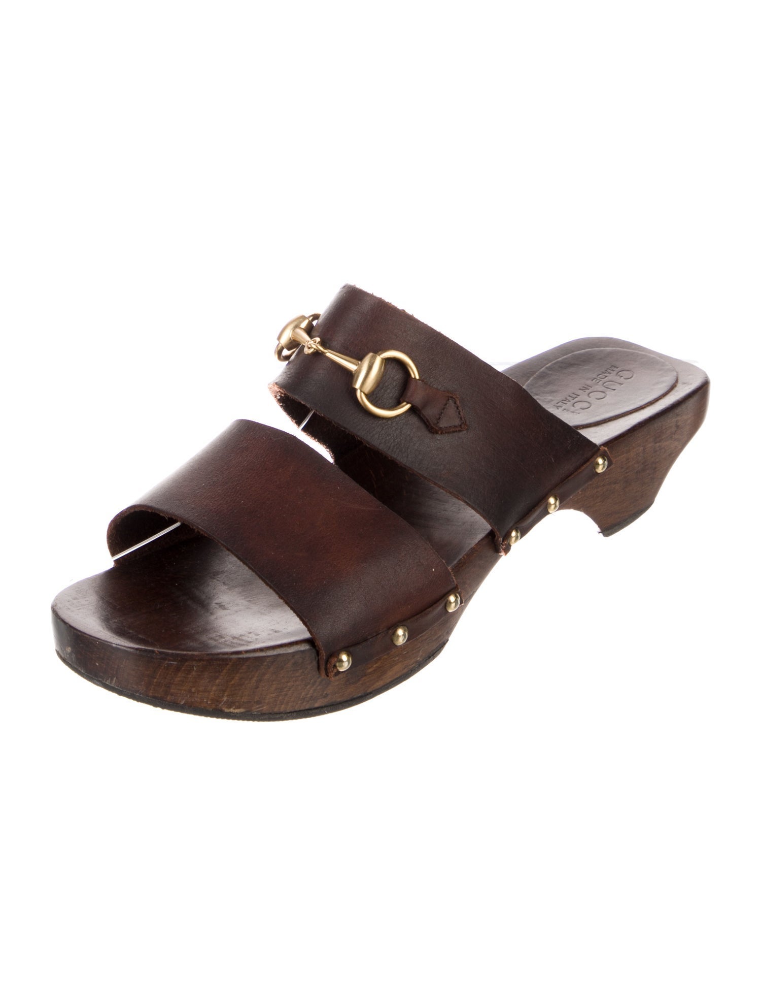 Gucci Horsebit Accent Leather Slides