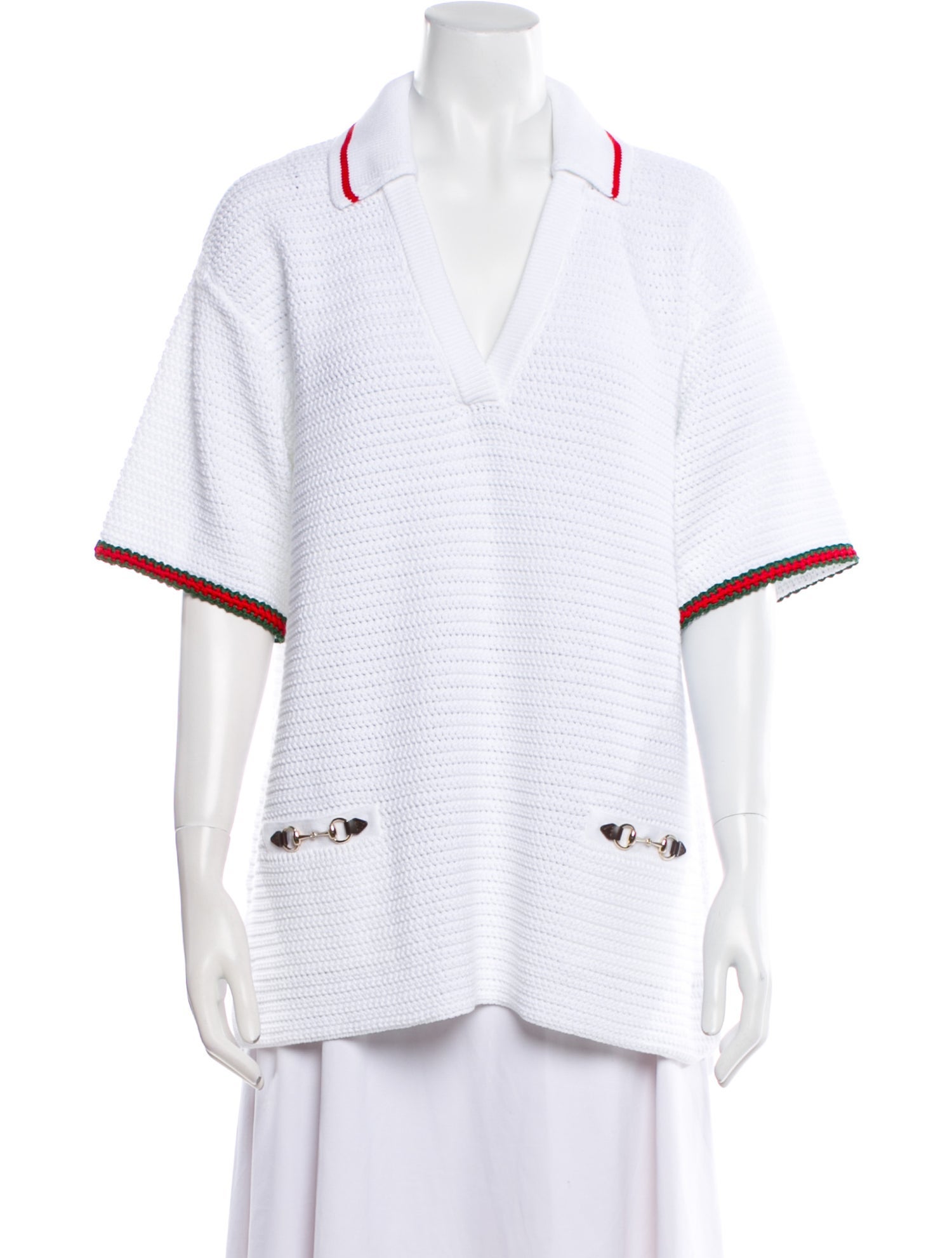 Gucci Printed V-Neck Polo w/ Tags