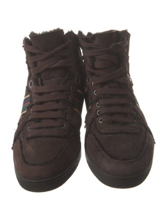 Gucci Web Accent Suede Sneakers