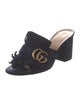 Gucci Double G Logo Suede Slides