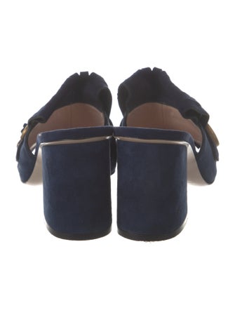 Gucci Double G Logo Suede Slides