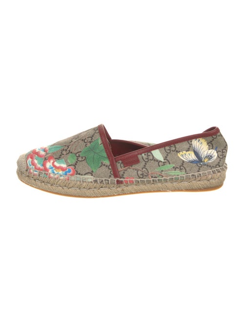 Gucci GG Supreme Leather Trim Embellishment Espadrilles