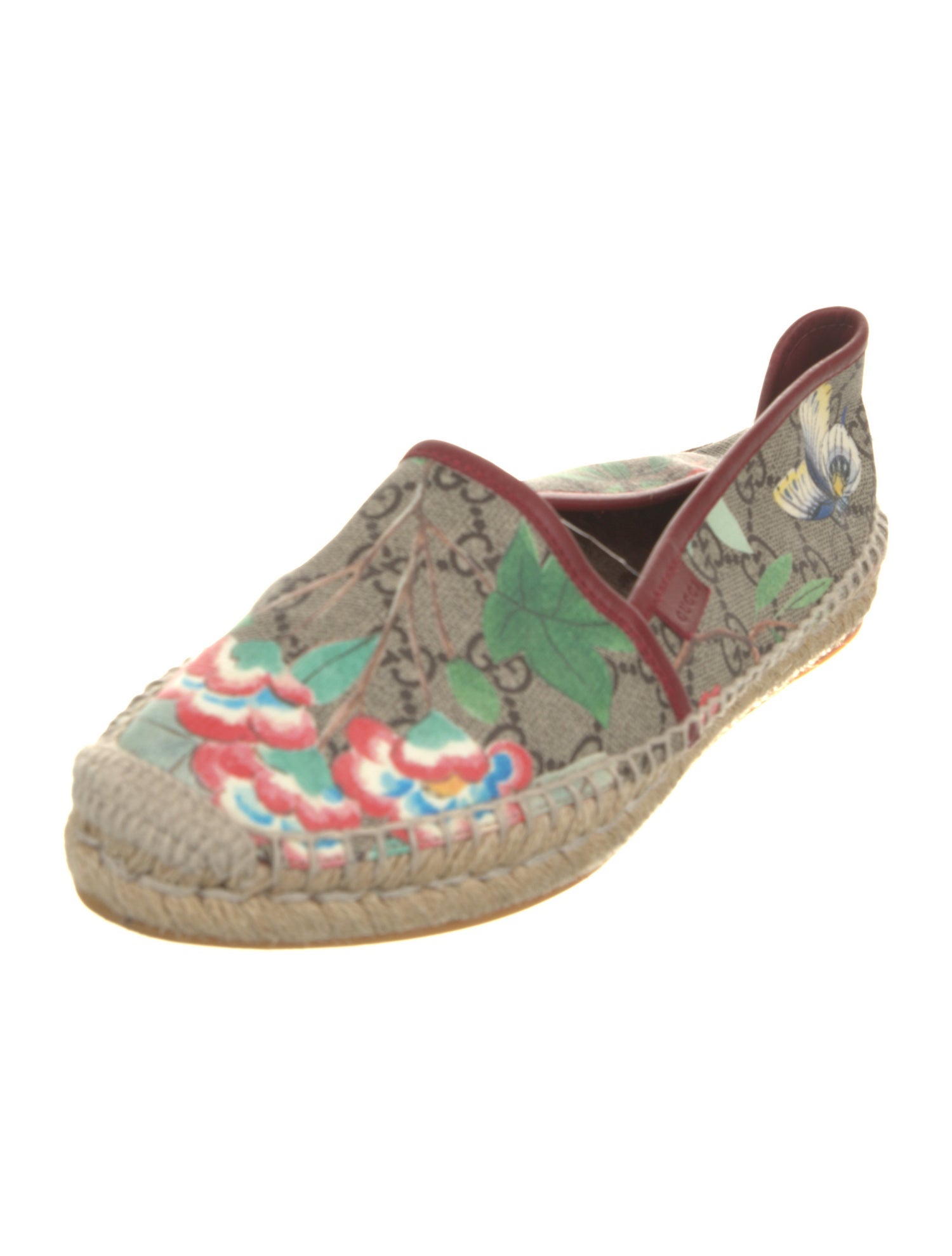 Gucci GG Supreme Leather Trim Embellishment Espadrilles