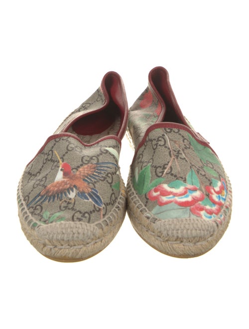 Gucci GG Supreme Leather Trim Embellishment Espadrilles