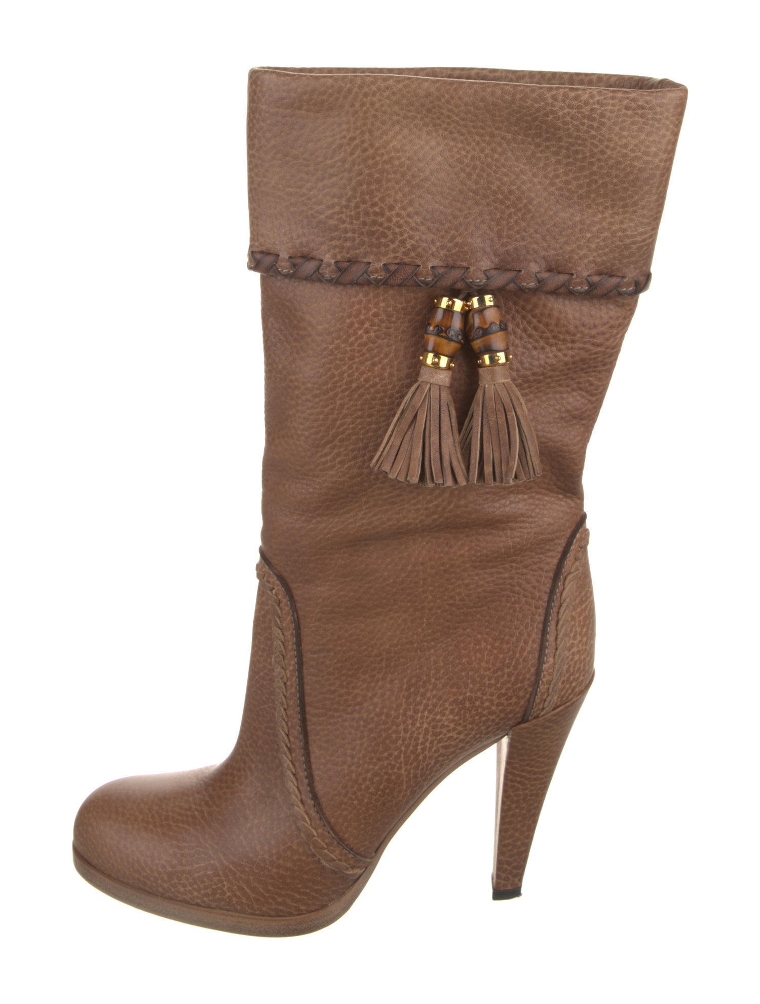 Gucci Bamboo Accent Leather Boots