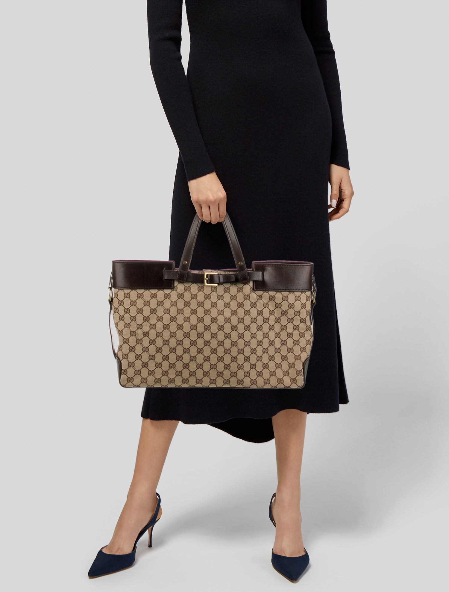 Gucci GG Canvas Briefcase Vintage