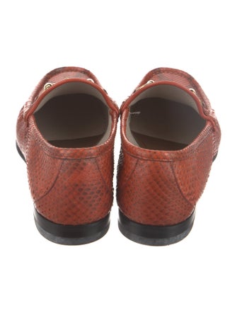 Gucci Horsebit Accent Snakeskin Loafers