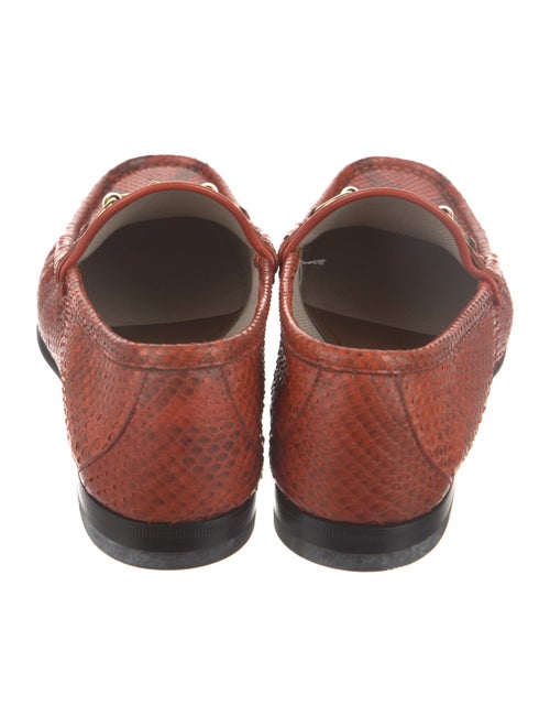 Gucci Horsebit Accent Snakeskin Loafers