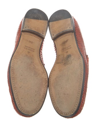 Gucci Horsebit Accent Snakeskin Loafers