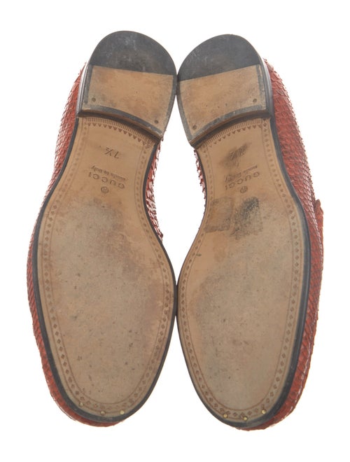 Gucci Horsebit Accent Snakeskin Loafers