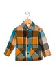 Gucci boys plaid print button up shirt