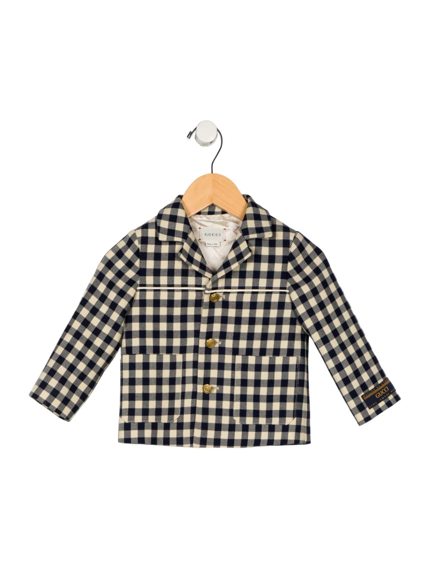 Gucci boys plaid print button up Blazer