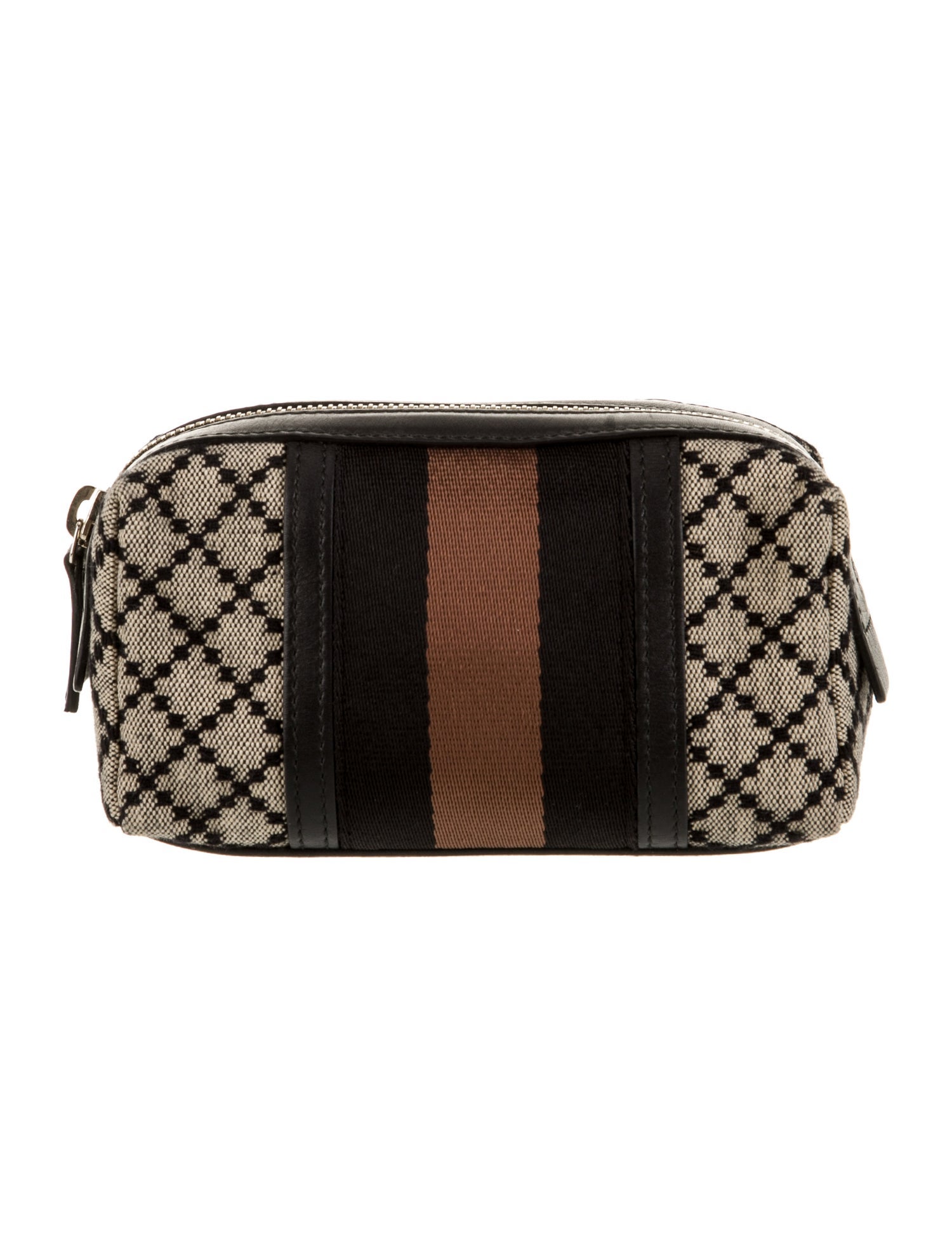 Gucci Black Pattern Printed Canvas Cosmetic Bag