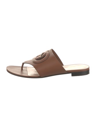 Gucci Interlocking G Logo Leather Slides