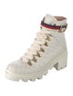 Gucci Sylvie Web Accent Leather Combat Boots