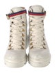 Gucci Sylvie Web Accent Leather Combat Boots