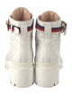 Gucci Sylvie Web Accent Leather Combat Boots
