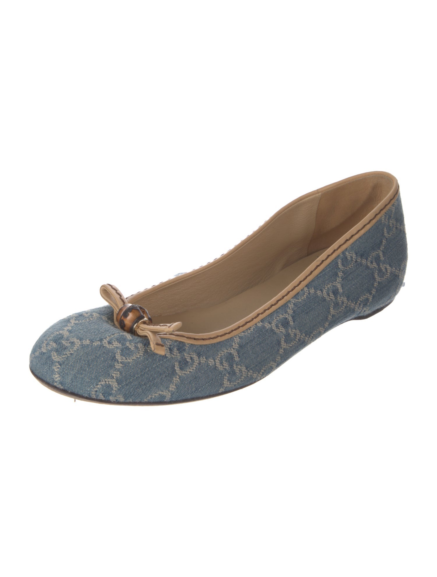 Gucci GG Denim Denim Ballet Flats