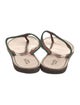 Gucci Web Accent Leather Flip Flops