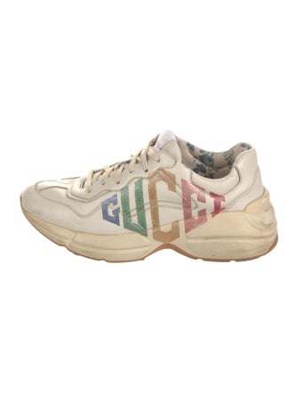 Gucci Leather Graphic Print Chunky Sneakers