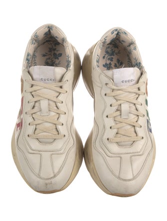 Gucci Leather Graphic Print Chunky Sneakers