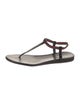 Gucci Web Accent Leather T-Strap Sandals