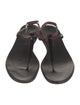 Gucci Web Accent Leather T-Strap Sandals